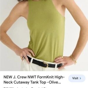 JCrew NWT FormKnit High Neck Cutaway Tank Top.  Size M
